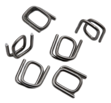 QWORK 50 Pack Metal Wire Buckle, 3/4 Width, Silver, for Polypropylene Strapping Cord Strapping